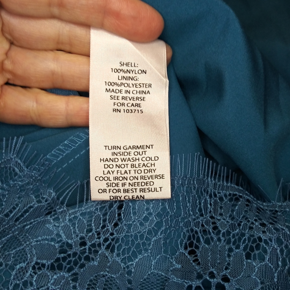 Nanette Lepore Dragonfly Teal "Poetic Love" Special Occasion Lace Dress - Picture 7 of 9
